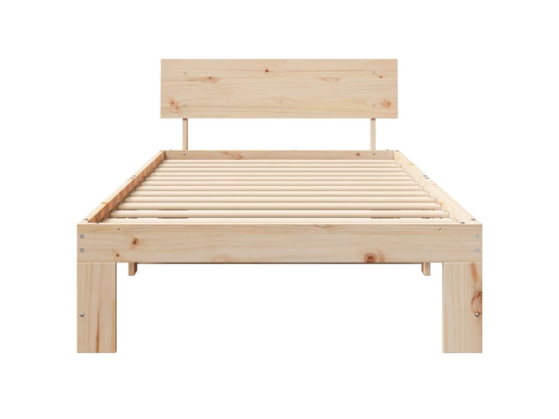  Lit simple- lit adulte -  cadre de lit avec tête de lit naturel 90 x 200 cm pin massif  - Conforama B