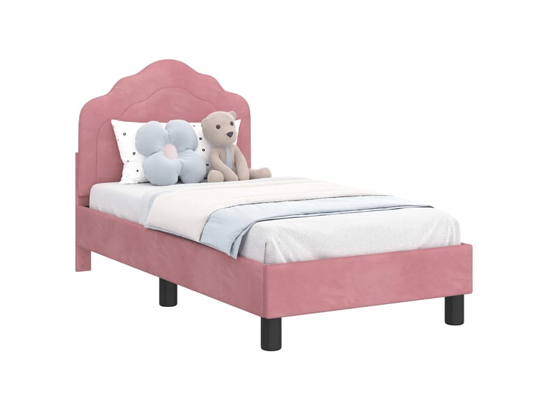  Lit simple- lit adulte -  cadre de lit pour tout-petit avec tête de lit rose 70 x 140 cm  - Conforama A