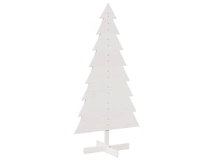 Sapin de noël - arbre de noël en bois pour décoration blanc 150 cm pin massif