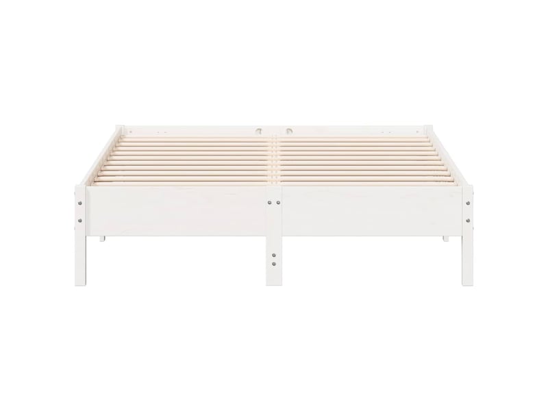  Lit double- lit adulte -  cadre de lit sans matelas blanc 150x200 cm bois de pin massif  - Conforama C