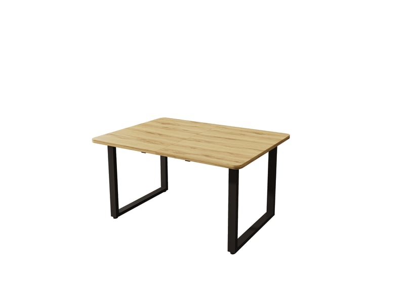  Table à manger extensible 140-220x80 cm mdf coloris naturel, pieds en métal  - Conforama E