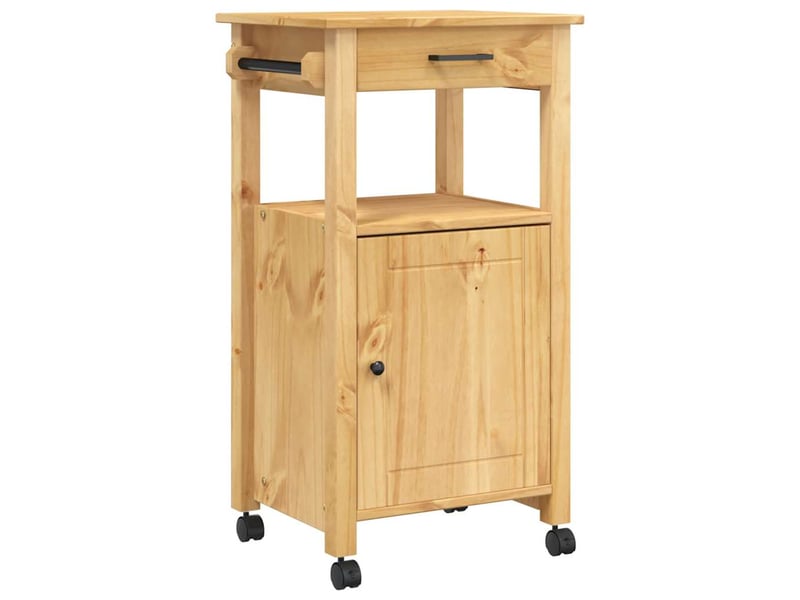 Desserte de cuisine, chariot de rangement monza 48x40x88,5 cm bois massif de pin shl31001 - Conforama A