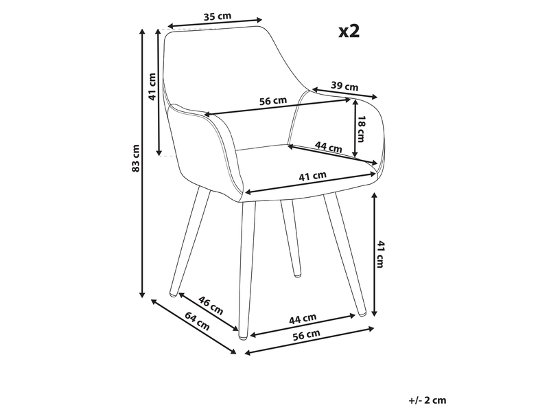 Lot de 2 chaises de salle à manger tirano lin synthétique vert  - Conforama C