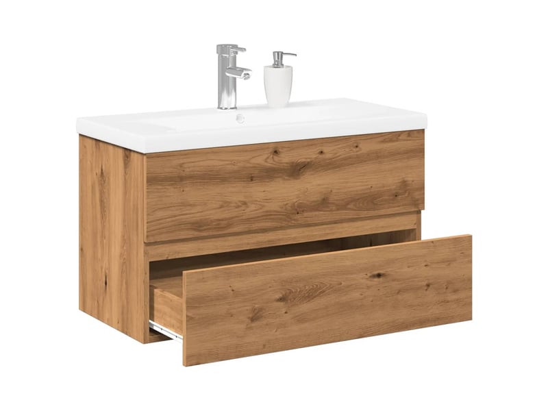 Armoire lavabo avec bassin intégré chêne artisanal shl6961 - Conforama B