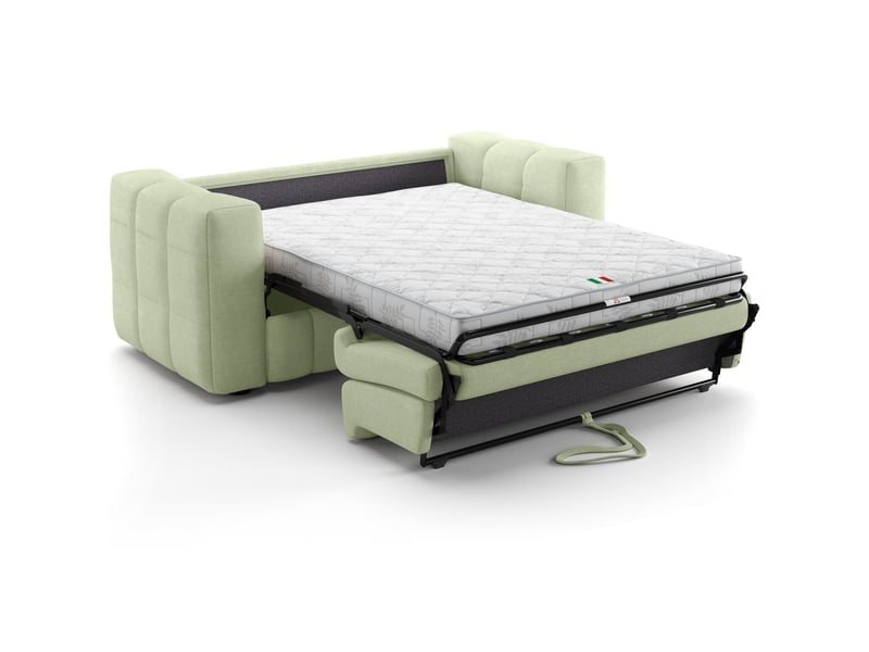  Canapé capitonné convertible 3 places en tissu chenille vert sauge - ouverture express - cester Cester - Conforama D