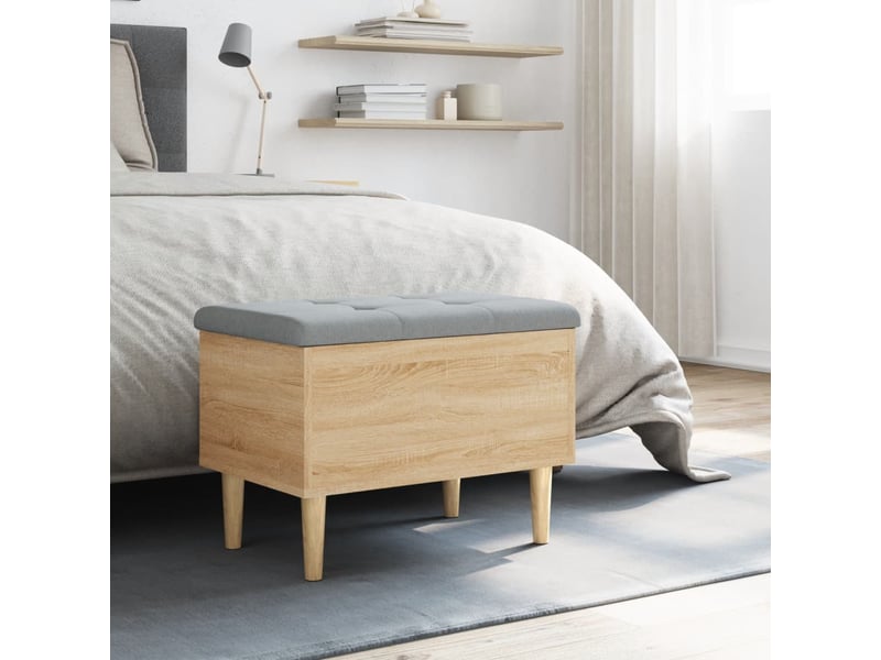  Banc chambre, banc de rangement chêne sonoma 62x42x46 cm bois d'ingénierie  - Conforama C