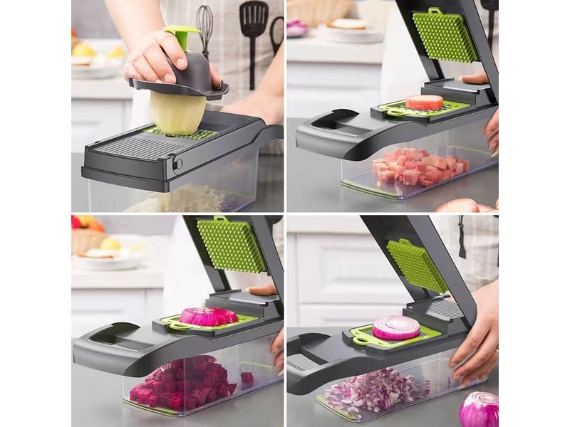  Coupe légumes– mandoline multifonction sans pour légumes et fruits, hachoir manuel, coupe oignon et découpe professionnelle  - Conforama B