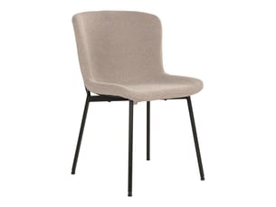 Set 2 chaises de pranzo maceda en bouclé beige avec pieds nere 48x59x83 cm