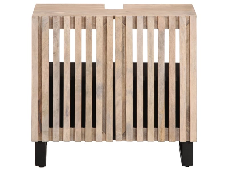  Armoire de lavabo de salle de bain, cabinet de salle de bain 62x34x58 cm bois massif de manguier cf65597  - Conforama C