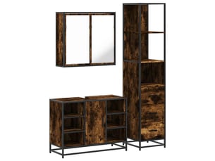 Ensemble de meubles de salle de bain 3 pcs chêne fumé cf63726