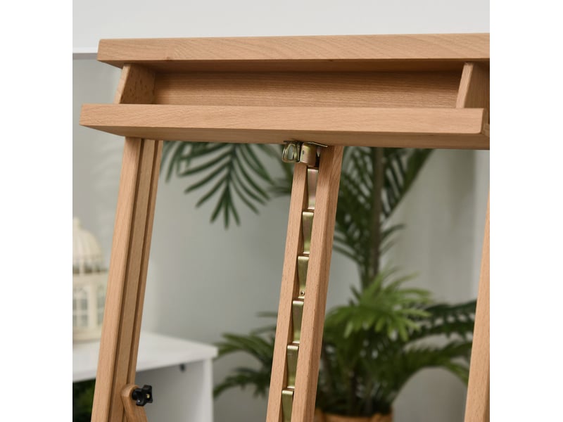 Chevalet d'atelier 53x50,5x171-230 cm – naturel – hauteur réglable, rangement pratique et angle ajustable - Conforama E