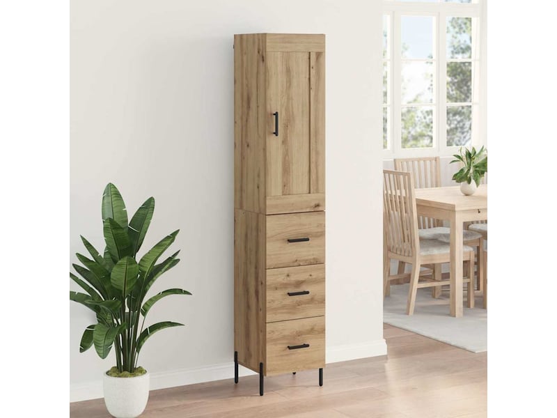 Buffet - haut armoire chêne artisanal 34,5 x 34 x 180 cm - Conforama D