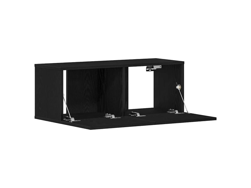  Meuble tv - banc tv - meuble de rangement 80 x 30 x 30 cm chêne noir bois d'ingénierie  - Conforama E