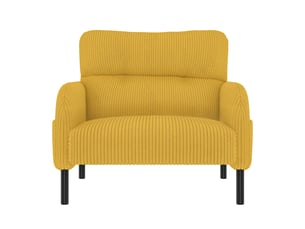Fauteuil fixe OKWISH Velours côtelé jaune vendu A l'unité