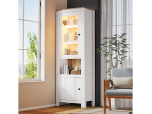 Vitrine coloris bicolore 6 étagère(s) <strong>FLORAGRACE</strong> <strong></strong> - 70 cmx188 cm