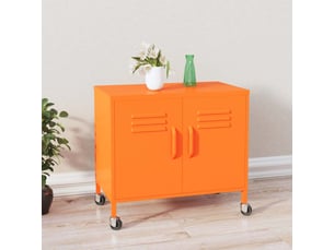 Armoire de bureau, meuble de rangement orange 60x35x56 cm acier