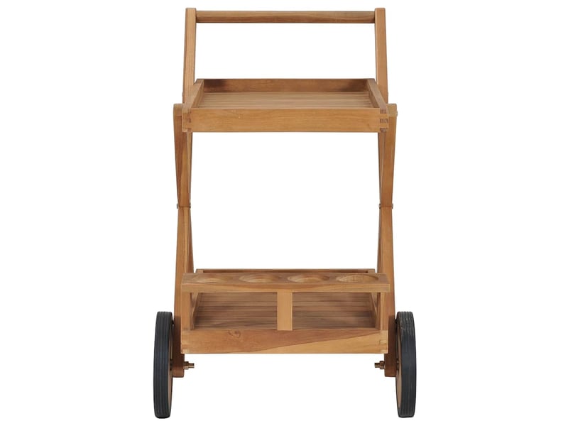 Desserte de cuisine, chariot à thé bois de teck solide - Conforama A