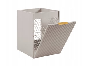 Meuble bas de salle de bain avec panier à linge flow cachemire 40 cm