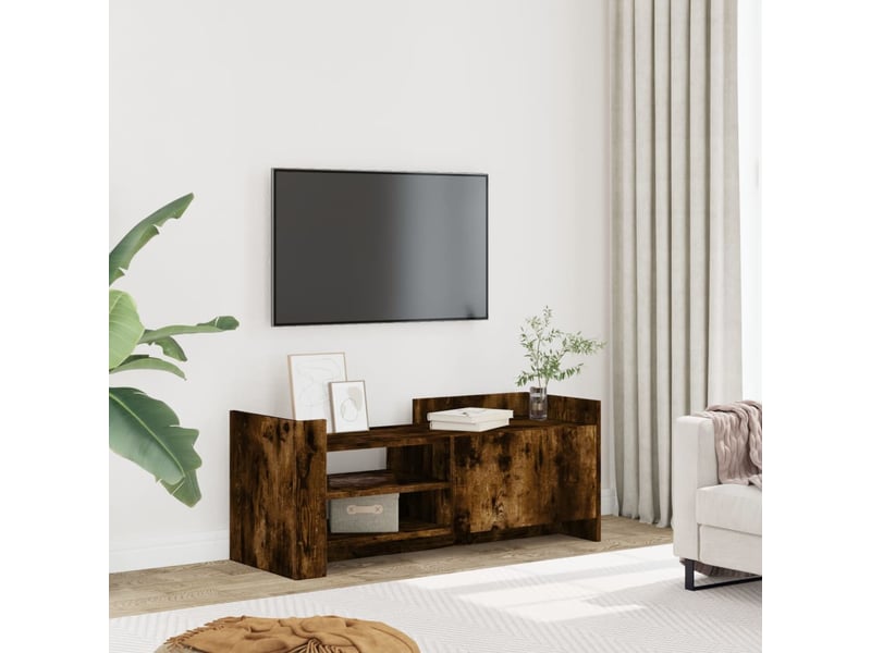  Meuble tv - banc tv - meuble de rangement chêne fumé 100x35x40 cm bois d'ingénierie  - Conforama B