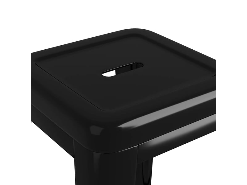  Lot de 2 tabouret de bar empilables noir métal  - Conforama E