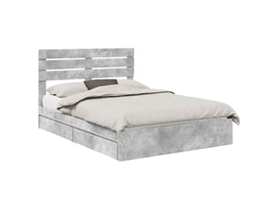 Lit 2 places 150x200 cm coloris gris
