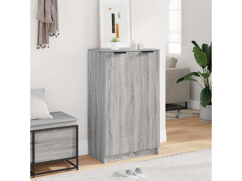  Meuble à chaussures, armoire à chaussures sonoma gris 59x35x100 cm bois d'ingénierie  - Conforama C