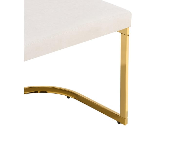  Lot de 6 chaises de salle à manger 52 x 59 cm – beige et doré – dossier double, mousse et tissu chenille  - Conforama D