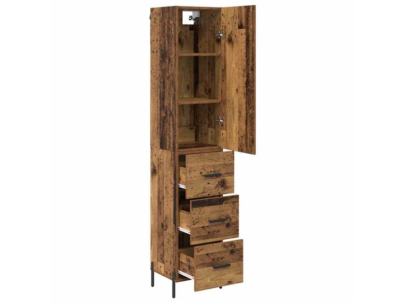  Buffet - haut armoire bois ancien 34,5 x 34 x 180 cm bois d'ingénierie  - Conforama E