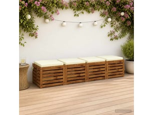 Lot de 4 coussins de siège, coussins d'assise soest 100 % polyester crème cf60387