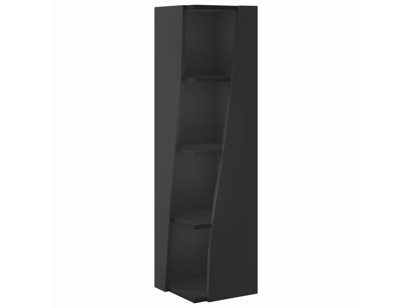  Meuble d'angle, meuble de rangement salon 27,5x27x102cm bois d'ingénierie noir  - Conforama A