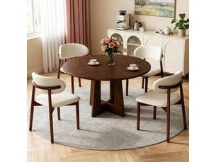 Ensemble table rond(e) 0 banc(s) 4 chaise(s) 0 tabouret(s) inclu(s) Sol Morn