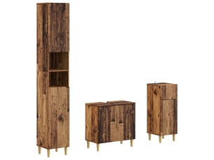 Ensemble de meuble de salle de bain 3 pièces arnhem bois ancien cf63315