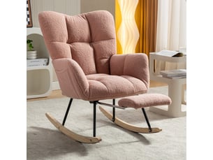 Fauteuil fixe 80x98x98.5cm Tissu bouclette rose