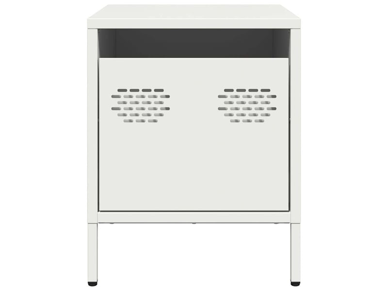  Lot de 2 tables de chevet - cabinet de chevet - table de nuit blanc 35x39x43,5 cm acier  - Conforama D