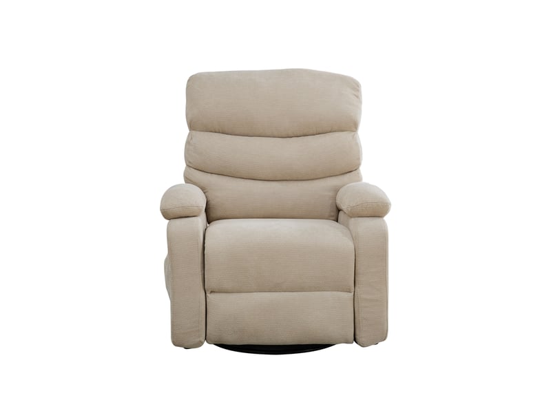 Fauteuil relax pivotant 360° kaki clair, massage, chauffage et repose-pieds réglable - Conforama A