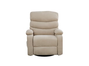 Fauteuil relax pivotant 360° kaki clair, massage, chauffage et repose-pieds réglable