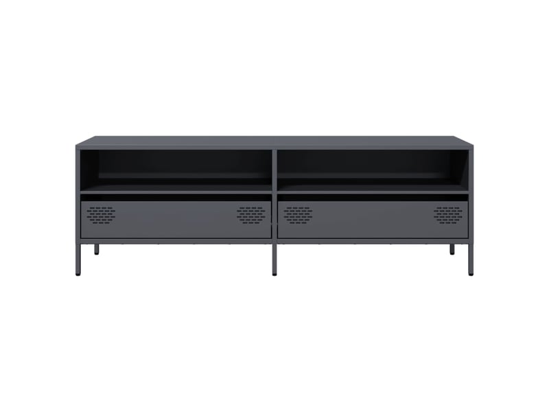  Meuble tv - banc tv - meuble de rangement anthracite 135x39x43,5 cm acier laminé à froid  - Conforama D