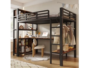 Lit mezzanine 90x200 cm <strong>HAUSS SPOLE</strong>  <strong></strong> coloris noir