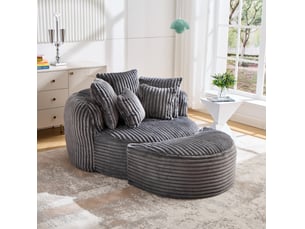 Fauteuil fixe <strong>MODENVIE</strong> <strong></strong> Velours côtelé gris