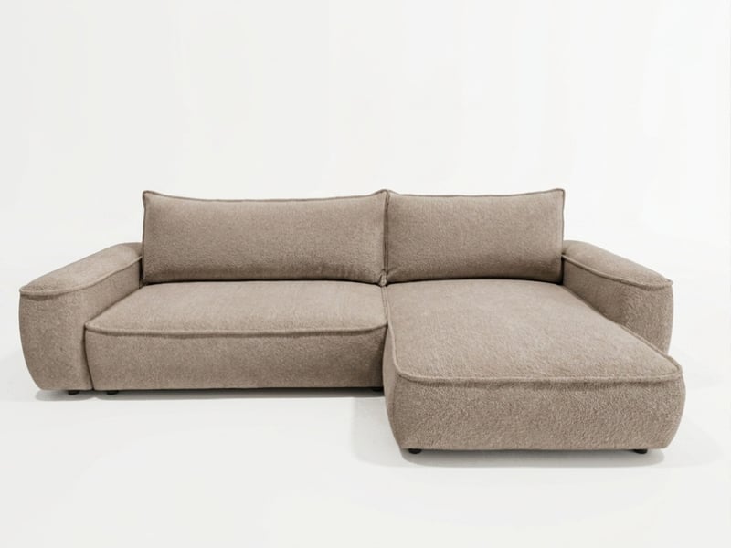 Bobochic canapé d'angle réversible convertible honore tissu chenille taupe HONORE - Conforama A