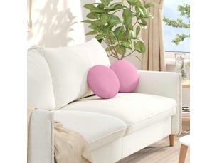 Lot de 2 coussins de siège, coussins décoratifs tissu rose ø30 x 13 cm cf59853
