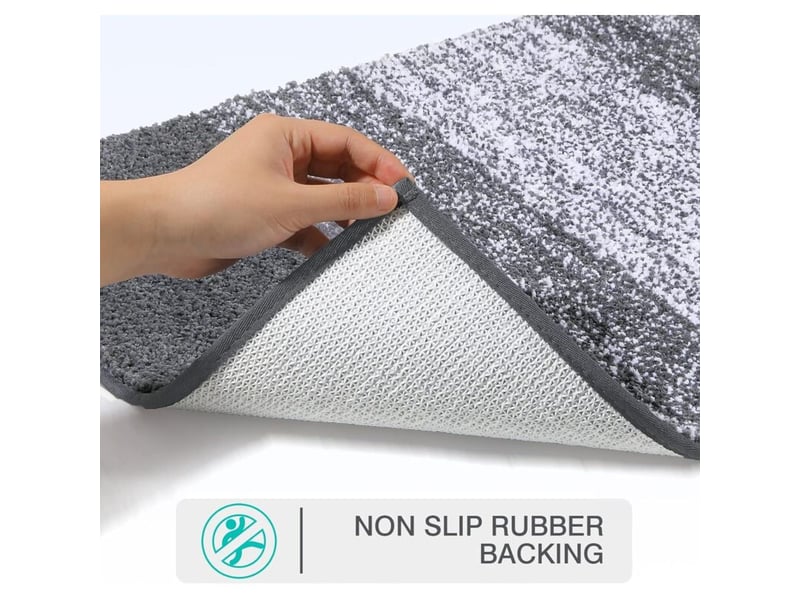  Tapis de bain en microfibre extra doux, tapis salle de bain antidérapant et lavable en machine, tapis de douche absorbant l'eau,4161cm  - Conforama C
