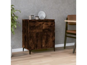 Buffet - bahut - meuble de rangement chêne fumé 60x35x70 cm bois d'ingénierie