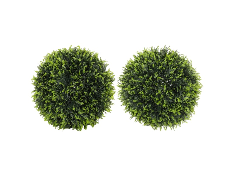  Lot de 2 plantes artificielles décoratives résistantes aux uv, pour l'intérieur et l'extérieur, 45 cm, vertes.  - Conforama B