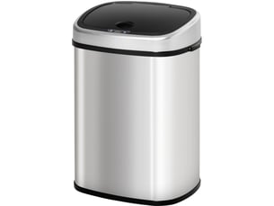 Poubelle de cuisine à capteur infrarouge 48 l 40,5x29,5x57 cm – argent – ouverture automatique hygiénique
