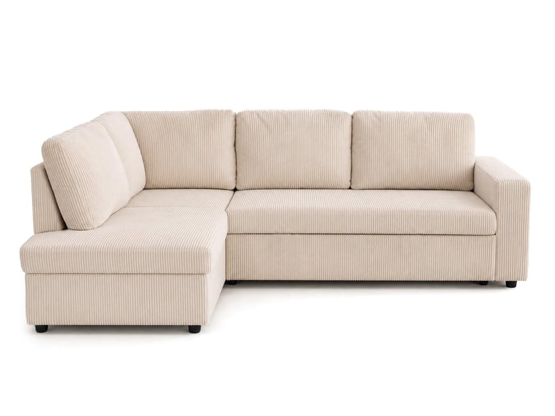 Meiya - canapé d'angle gauche 5 places convertible avec coffre en velours côtelé - best mobilier - beige MEIYA - Conforama A