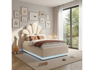 Lit coffre 90x200 cm <strong></strong>  <strong></strong> coloris beige