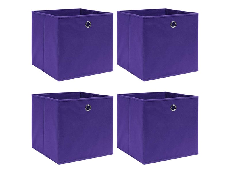  Boîtes de rangement 4 pcs violet 32x32x32 cm tissu  - Conforama B