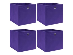 Boîtes de rangement 4 pcs violet 32x32x32 cm tissu
