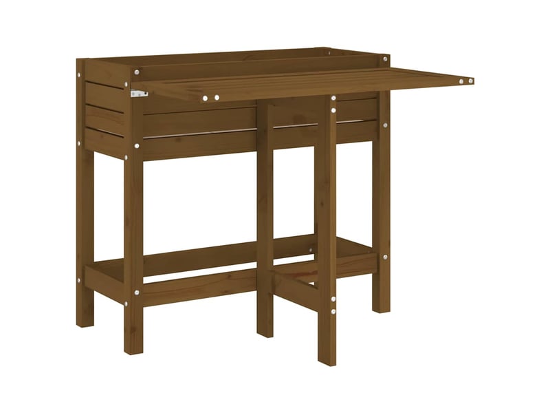  Jardinière - bac à fleurs de jardin avec dessus pliable brun miel pin massif  - Conforama A